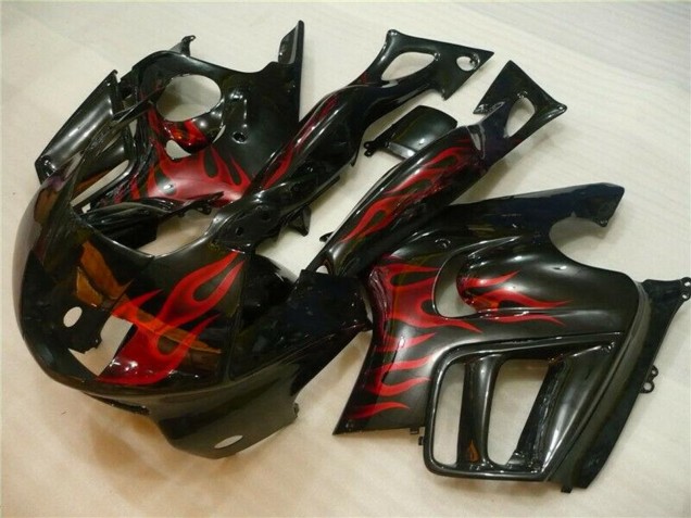 Lojas Carenagens Moto Honda CBR600 F3 1995-1996 - Preto Brilhante Vermelho Chama