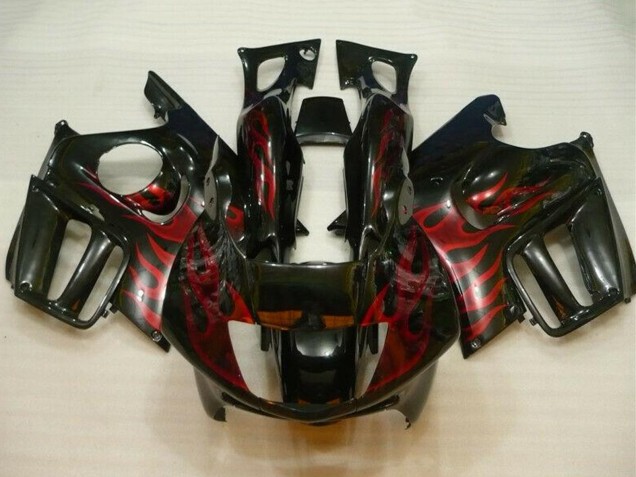 Lojas Carenagens Moto Honda CBR600 F3 1995-1996 - Preto Brilhante Vermelho Chama