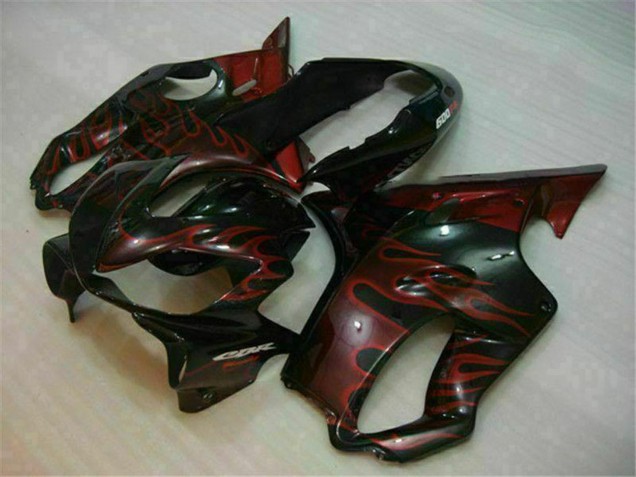Lojas Carenagens Moto Honda CBR600 F4i 2004-2007 - Preto Brilhante Vermelho Chama