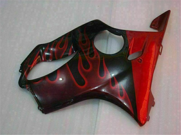 Lojas Carenagens Moto Honda CBR600 F4i 2004-2007 - Preto Brilhante Vermelho Chama
