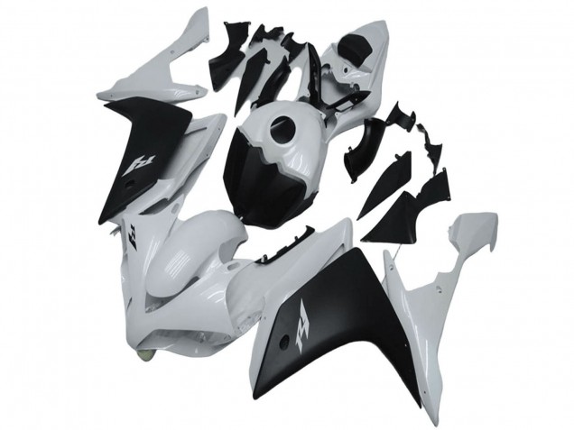 Lojas Carenagem Moto Yamaha YZF R1 2007-2008 - Branco Preto Fosco