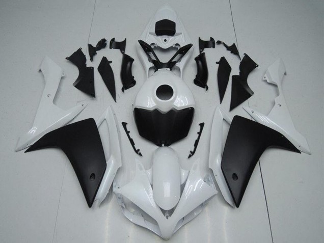 Lojas Carenagem Moto Yamaha YZF R1 2007-2008 - Branco Preto Fosco