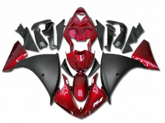 Lojas Carenagens Moto Yamaha YZF R1 2009-2011 - Vermelho Preto Fosco