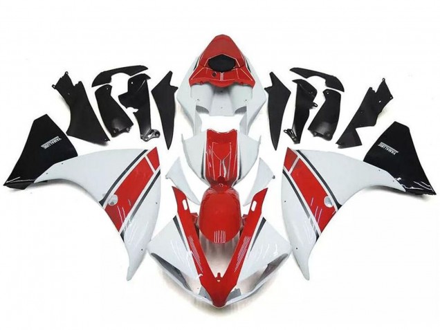 Lojas Carenagens Moto Yamaha YZF R1 2009-2011 - Branco Vermelho Preto