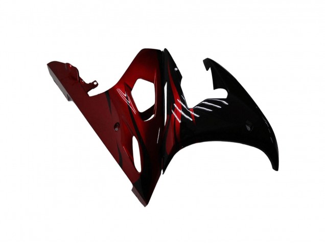 Lojas Kits Carenagem Moto Yamaha YZF R6 2003-2004 - Preto Brilhante Vermelho