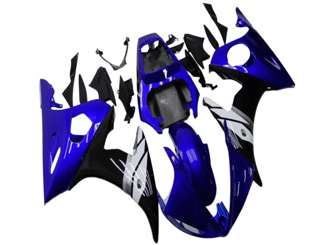 Lojas Carenagens Moto Yamaha YZF R6 2003-2004 - Azul Branco Preto Brilhante