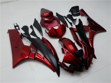 Lojas Kits Carenagem Moto Yamaha YZF R6 2006-2007 - Vermelho Preto Fosco