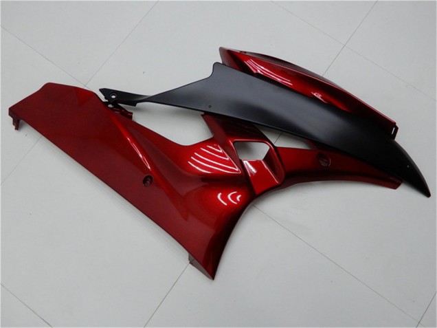 Lojas Kits Carenagem Moto Yamaha YZF R6 2006-2007 - Vermelho Preto Fosco