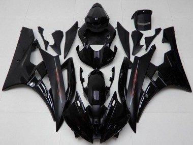 Lojas Kits Carenagem Moto Yamaha YZF R6 2006-2007 - Preto Brilhante Preto Fosco