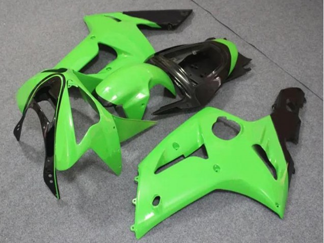 Lojas Carenagens Moto Kawasaki ZX6R 2003-2004 - Verde Claro Preto Brilhante