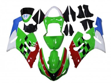 Lojas Carenagens Moto Kawasaki ZX6R 2005-2006 - Branco Verde Azul Vermelho Preto