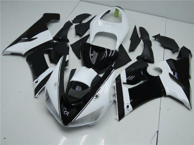 Lojas Carenagens Moto Kawasaki ZX6R 2005-2006 - Branco Preto Brilhante