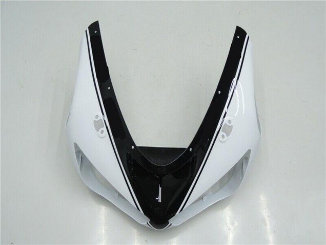 Lojas Carenagens Moto Kawasaki ZX6R 2005-2006 - Branco Preto Brilhante