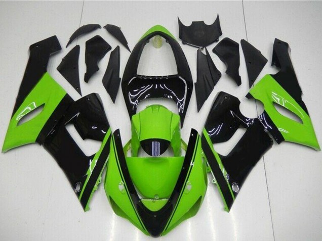 Lojas Carenagem Moto Kawasaki ZX6R 2005-2006 - Verde Preto Brilhante