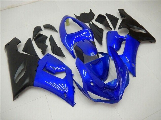 Lojas Carenagens Moto Kawasaki ZX6R 2005-2006 - Azul Preto Fosco