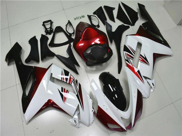 Lojas Carenagens Moto Kawasaki ZX6R 2007-2008 - Branco Preto Vermelho