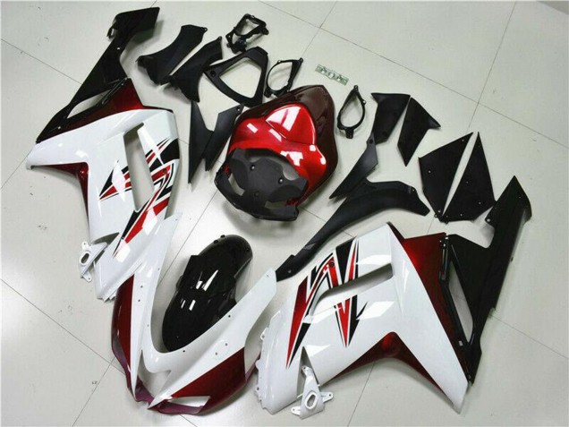 Lojas Carenagens Moto Kawasaki ZX6R 2007-2008 - Branco Preto Vermelho