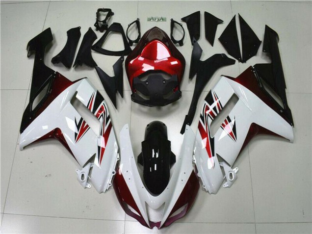 Lojas Carenagens Moto Kawasaki ZX6R 2007-2008 - Branco Preto Vermelho