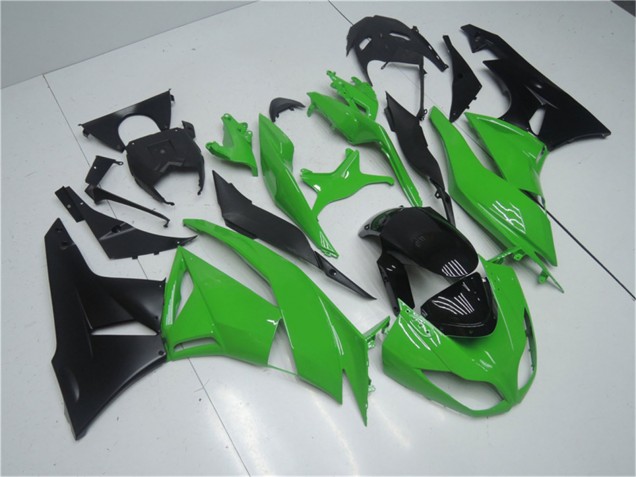 Lojas Kits Carenagem Moto Kawasaki ZX6R 2009-2012 - Verde Preto Brilhante