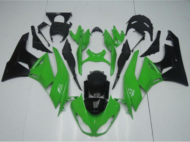 Lojas Kits Carenagem Moto Kawasaki ZX6R 2009-2012 - Verde Preto Brilhante