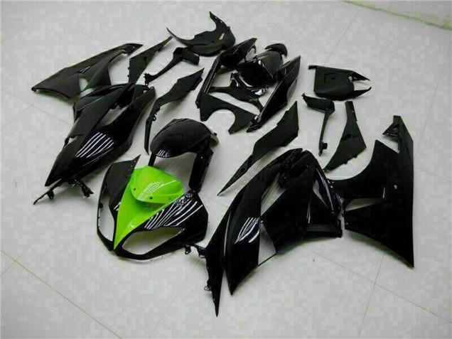 Lojas Carenagens Moto Kawasaki ZX6R 2009-2012 - Preto Brilhante Verde