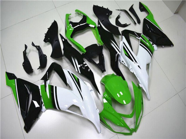 Lojas Carenagens Moto Kawasaki ZX6R 2013-2018 - Verde Branco Preto Brilhante