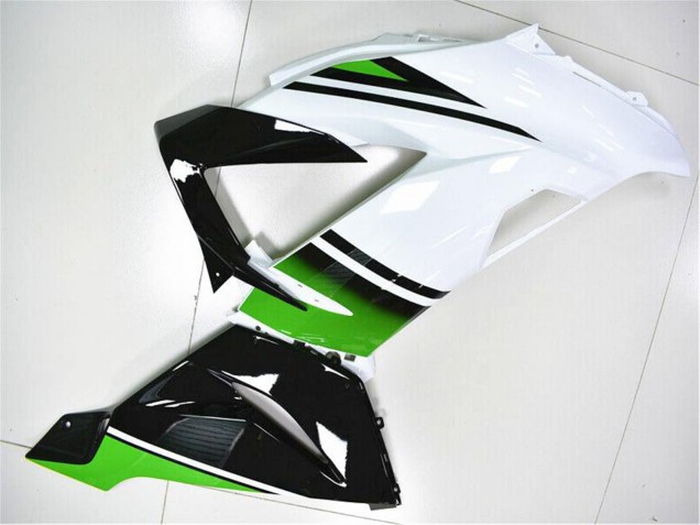 Lojas Carenagens Moto Kawasaki ZX6R 2013-2018 - Verde Branco Preto Brilhante