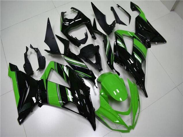 Lojas Carenagem Moto Kawasaki ZX6R 2013-2018 - Verde Preto Brilhante