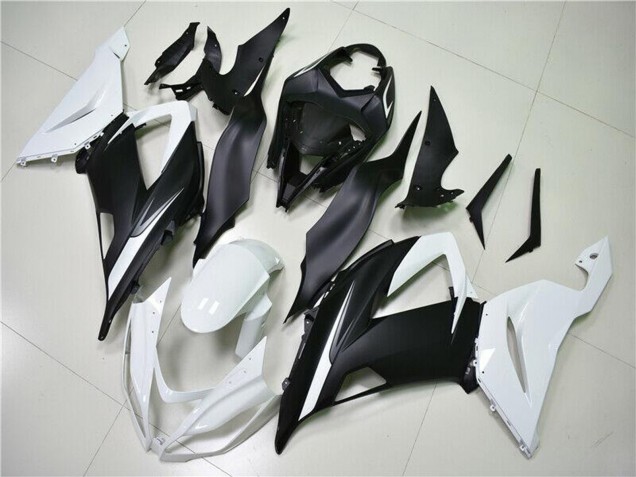 Lojas Carenagens ABS Kawasaki ZX6R 2013-2018 - Branco Preto Fosco