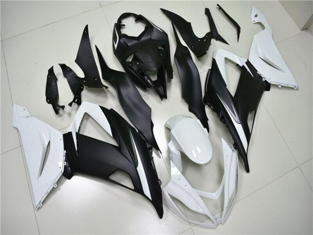 Lojas Carenagens ABS Kawasaki ZX6R 2013-2018 - Branco Preto Fosco