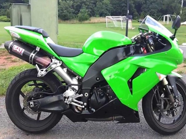 Lojas Kits Carenagem Moto Kawasaki ZX10R 2006-2007 - Verde Preto Fosco