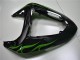 Lojas Carenagens Moto Kawasaki ZX10R 2006-2007 - Preto Brilhante Verde Chama