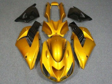 Lojas Carenagens Moto Kawasaki ZX14R ZZR1400 2006-2011 - Ouro Preto Brilhante