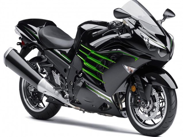 Lojas Carenagens Moto Kawasaki ZX14R ZZR1400 2012-2024 - Preto Brilhante Preto Fosco Verde