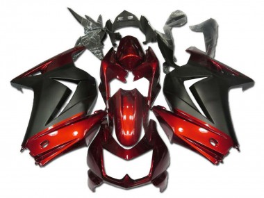 Lojas Carenagens Moto Kawasaki EX250 2008-2012 - Vermelho Preto Fosco