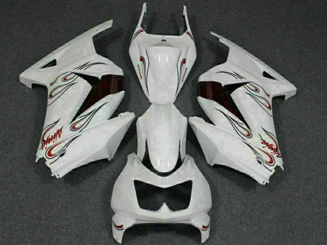 Lojas Carenagens Moto Kawasaki EX250 2008-2012 - Branco Vermelho