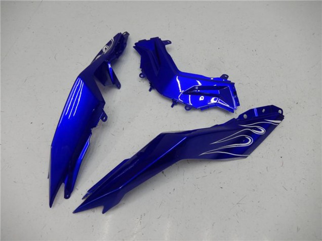 Lojas Carenagens Moto Kawasaki Ninja 300 EX300R 2013-2024 - Azul Preto Branco Chama
