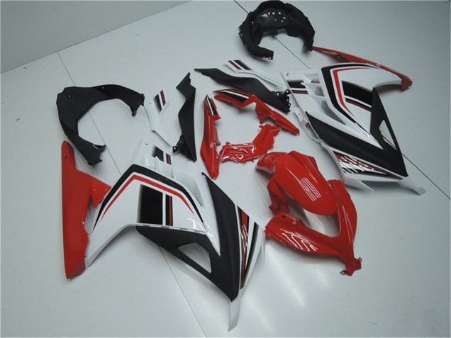 Lojas Carenagens Moto Kawasaki Ninja 300 EX300R 2013-2024 - Branco Vermelho Preto
