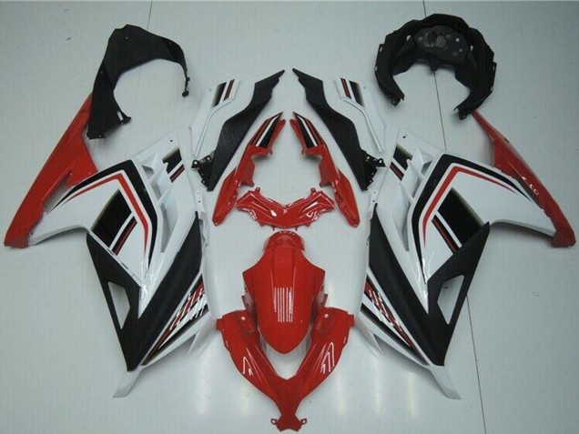 Lojas Carenagens Moto Kawasaki Ninja 300 EX300R 2013-2024 - Branco Vermelho Preto