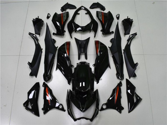 Lojas Carenagens Moto Kawasaki Z800 2013-2018 - Preto Brilhante Vermelho Prata