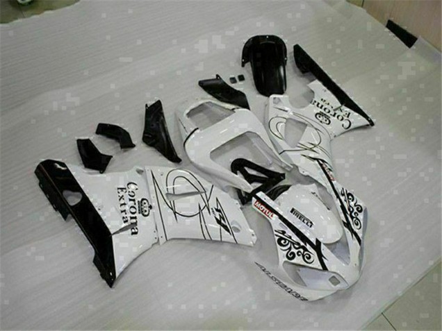 Lojas Carenagens Moto Yamaha YZF R1 2000-2001 - Branco Preto Corona Extra