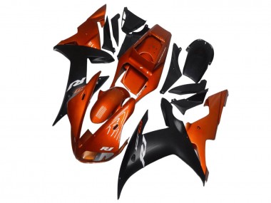 Lojas Carenagens Moto Yamaha YZF R1 2002-2003 - Laranja Preto Fosco