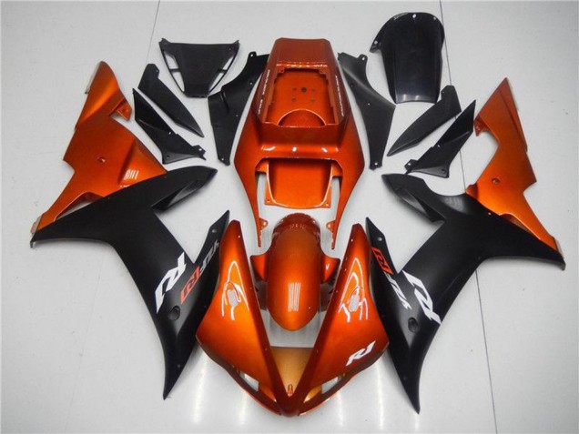 Lojas Carenagens Moto Yamaha YZF R1 2002-2003 - Laranja Preto Fosco