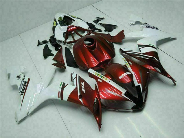 Lojas Carenagens Moto Yamaha YZF R1 2004-2006 - Branco Vermelho Amarelo Motul 46