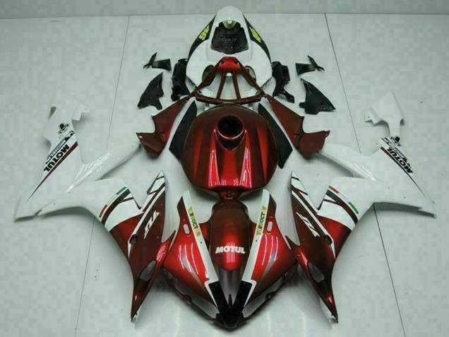 Lojas Carenagens Moto Yamaha YZF R1 2004-2006 - Branco Vermelho Amarelo Motul 46