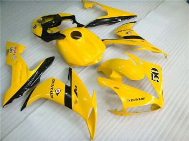Lojas Carenagens Moto Yamaha YZF R1 2004-2006 - Amarelo Preto Brilhante Dunlop 50