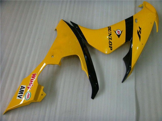 Lojas Carenagens Moto Yamaha YZF R1 2004-2006 - Amarelo Preto Brilhante Dunlop 50
