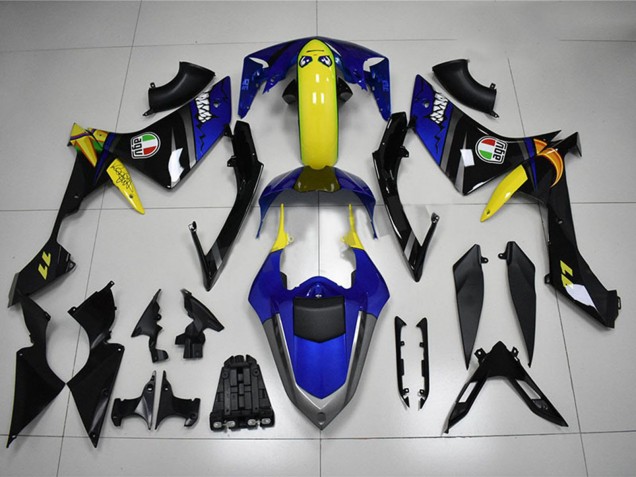 Lojas Carenagens Moto Yamaha YZF R1 2007-2008 - Azul Amarelo Preto Tubarão