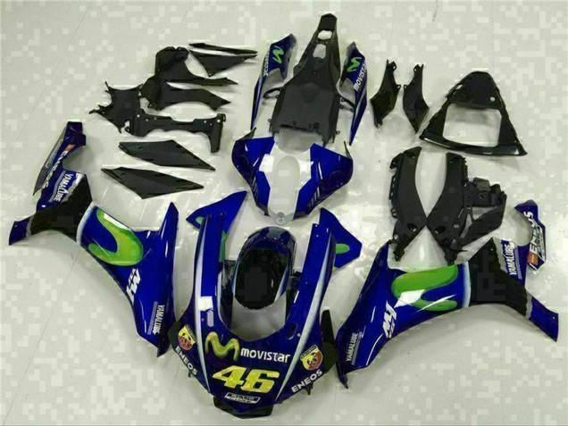 Lojas Carenagens Moto Yamaha YZF R1 2015-2019 - Azul Prata Preto Verde MoviStar
