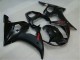 Lojas Carenagens Moto Yamaha YZF R6 2003-2004 - Preto Brilhante Preto Fosco Vermelho Decalques